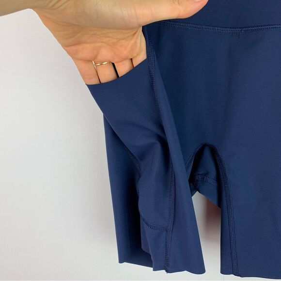 Commando Women’s Navy Fast Track Bike Shorts legging With Pockets Size Small - Picture 4 of 5